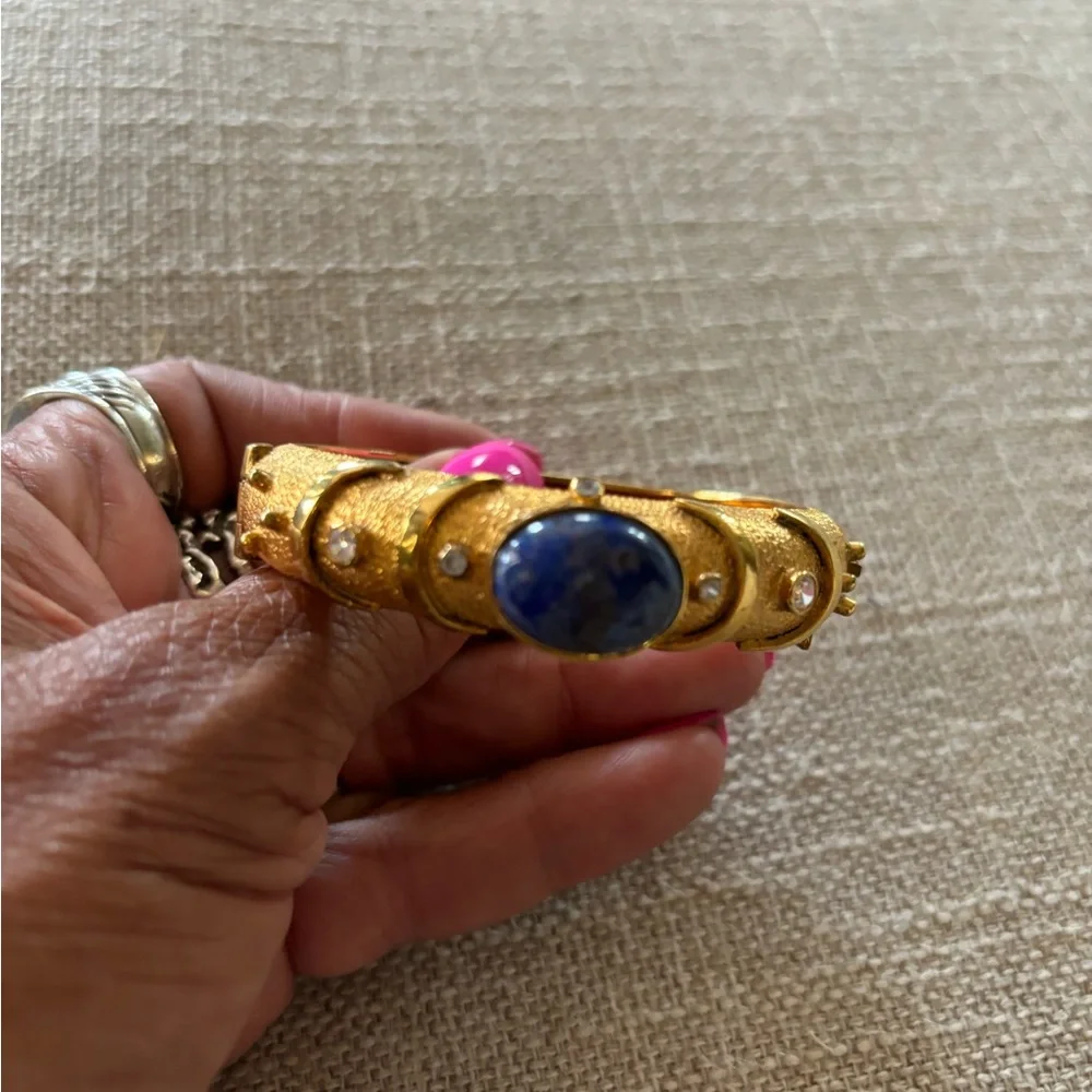 Lapis gold faux diamond bangle - Picture 1 of 7